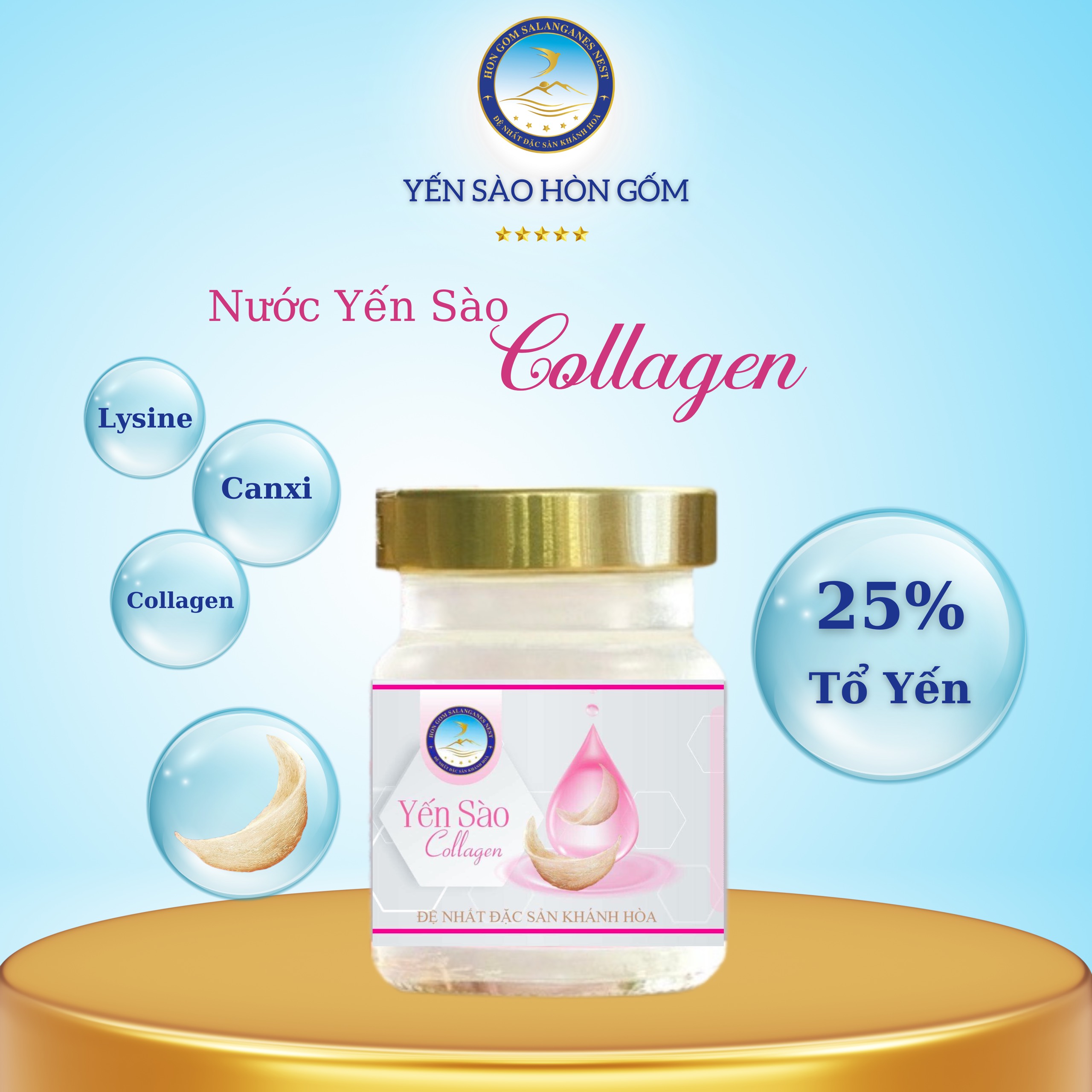 [Hộp QT 6 Hũ] Tổ Yến Chưng Đông Trùng Hạ Thảo (Ăn Kiêng)  - Yến Sào Hòn Gốm Chính Hiệu Khánh Hoà - HGKNEST
