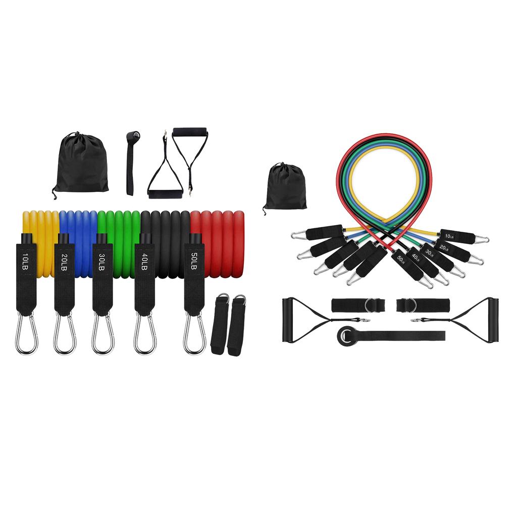 11 Pieces Resistance Bands Set with Foam Handles Workout Bands Gym Yoga Kit