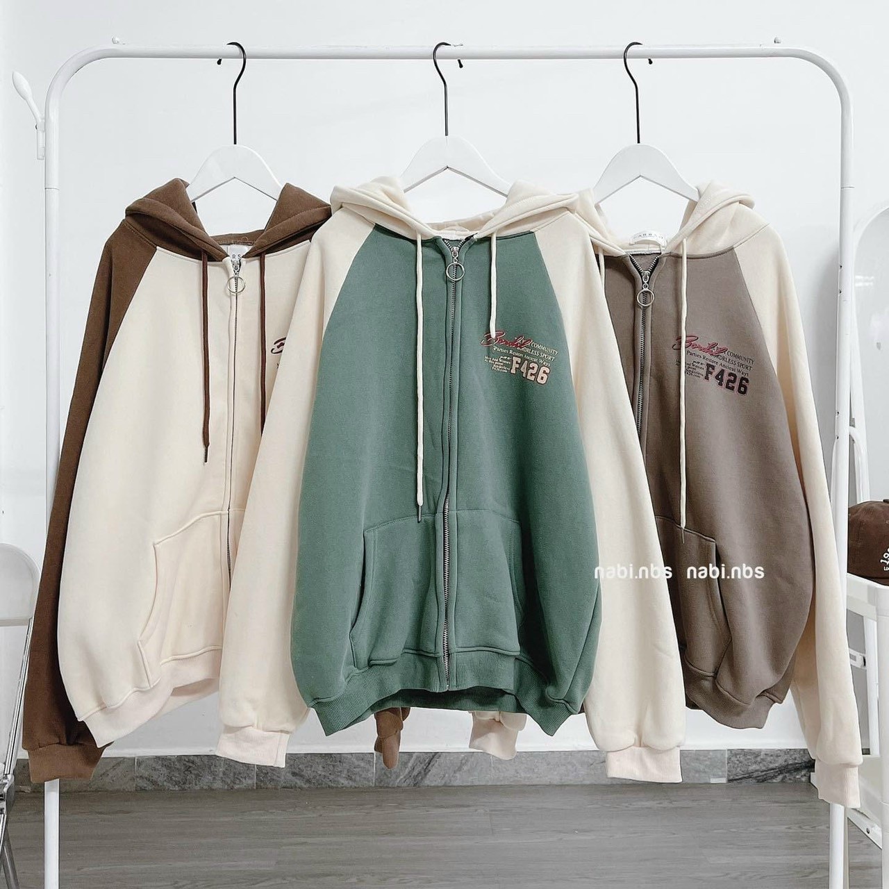 Áo khoác nam nữ Hoodie nỉ trơn Basic in chữ F426 BORE NHỎ form rộng tay bồng khóa kéo có mũ Ulzzang giá rẻ couple