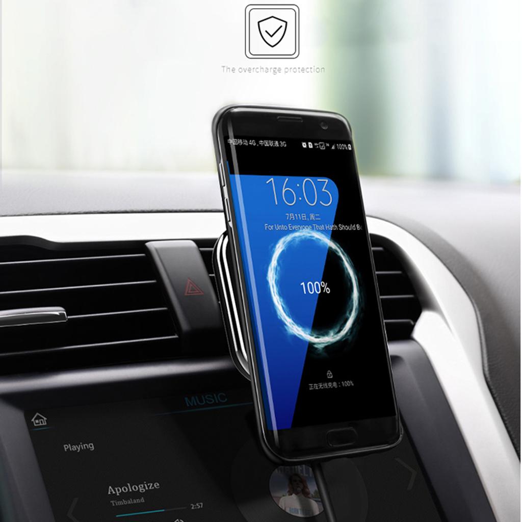 Car Wireless Charger Air Vent Phone Holder for iPhone 8P/X Samsung S8