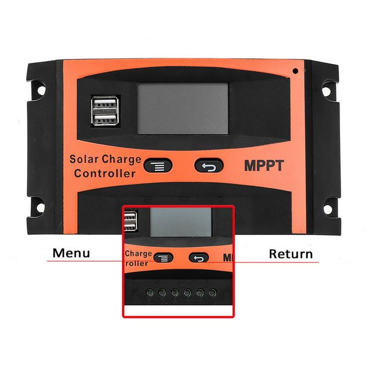 Điều khiển sạc năng lượng mặt trời MPPT 60A tự nhận bình 12/24Vcông nghệ MPPT hiệu suất cao tổn hao ít