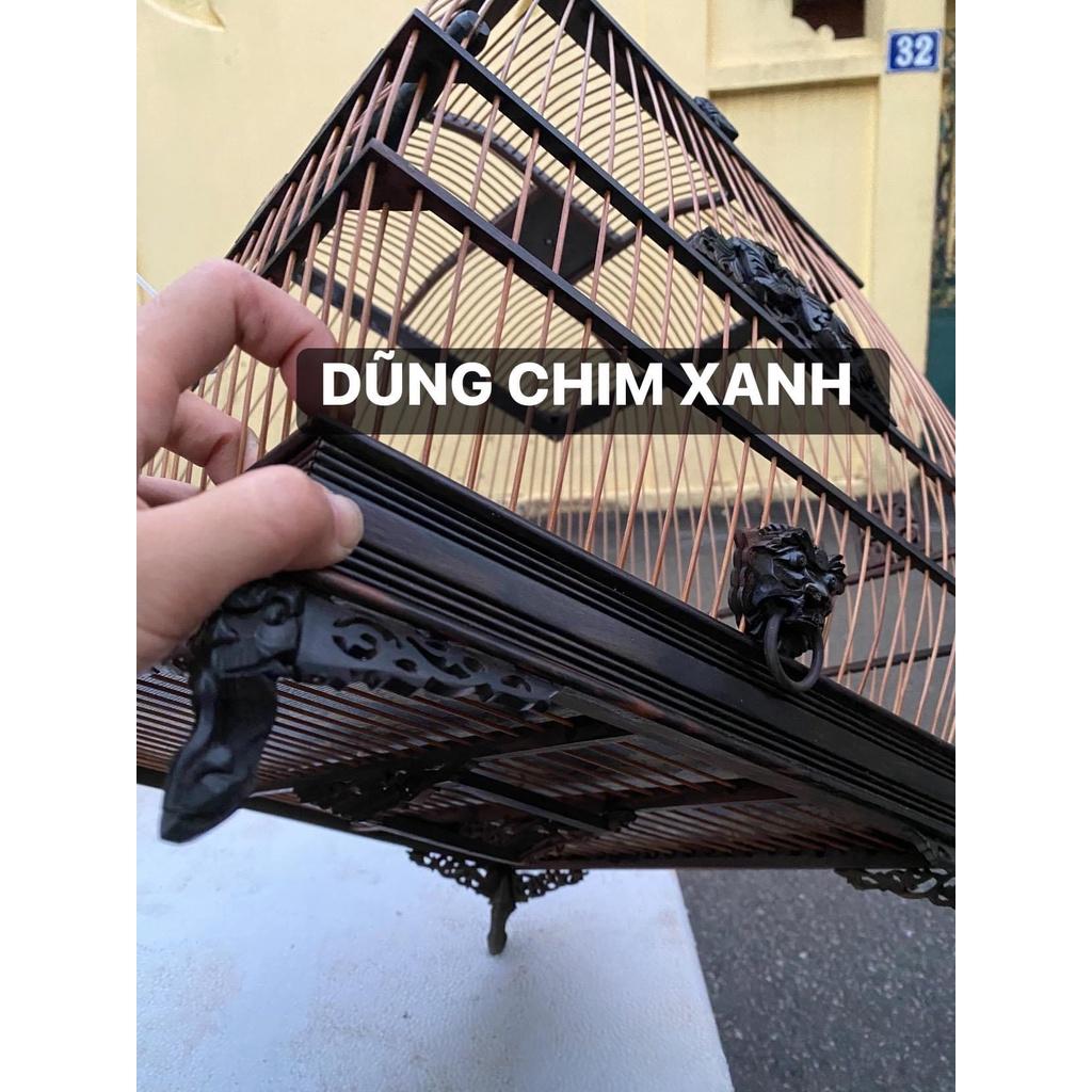 Lồng Chào Mào Gỗ Mun Vân Kiểu Sing