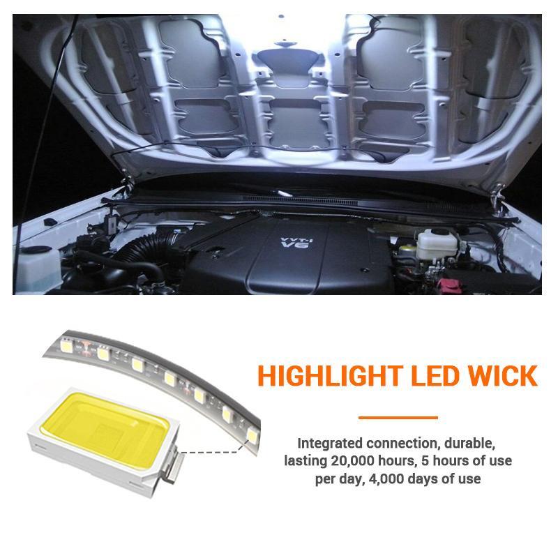 Bộ đèn LED trắng dưới mui xe có chức năng tự động bật / tắt, thích hợp cho công tắc đèn LED tự động với thanh đèn LED