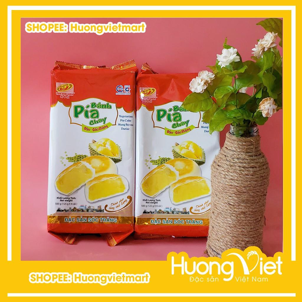 Bánh pía chay đậu xanh sầu riêng Tân Huê Viên lớn 500g, bánh pía Sóc Trăng ăn chay không trứng muối 