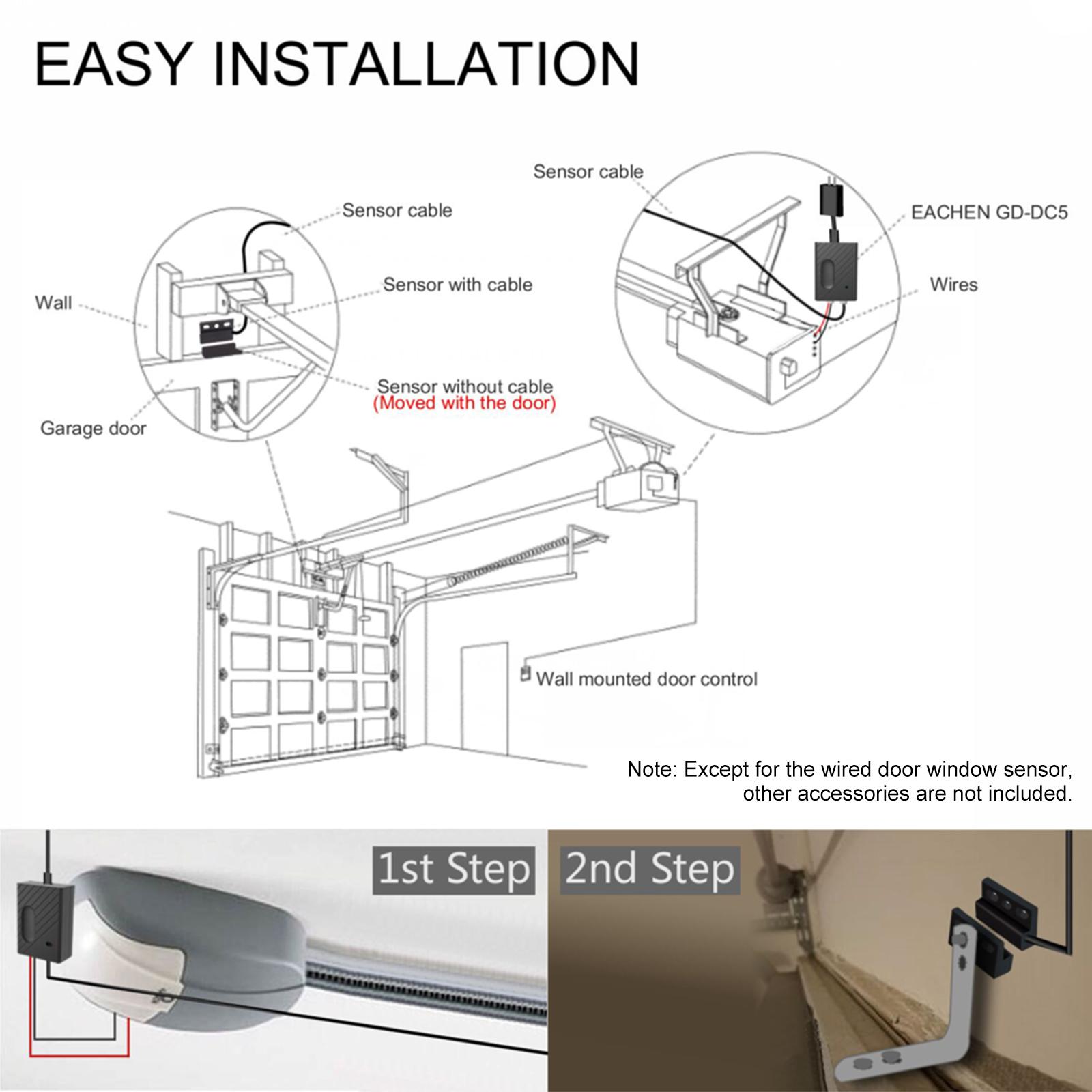 WiFi Smart Switch Garage Door Controller Compatible Garage Door Opener Smart Phone Remote Control APP ''eWeLink'' Timing Function Compatible with Amazon Alexa Google Home Voice Control IFTTT
