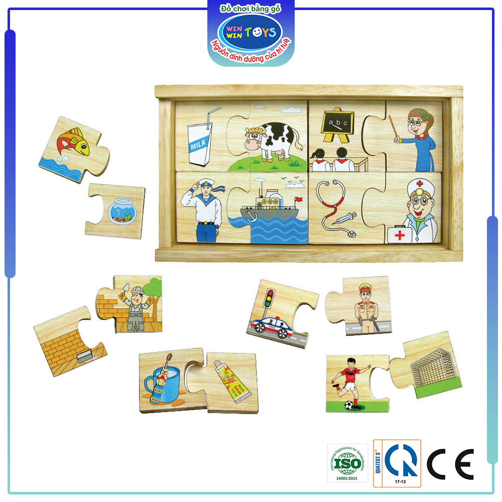 Đồ chơi gỗ Winwintoys - Bộ tìm 24 cặp phù hợp - 62332