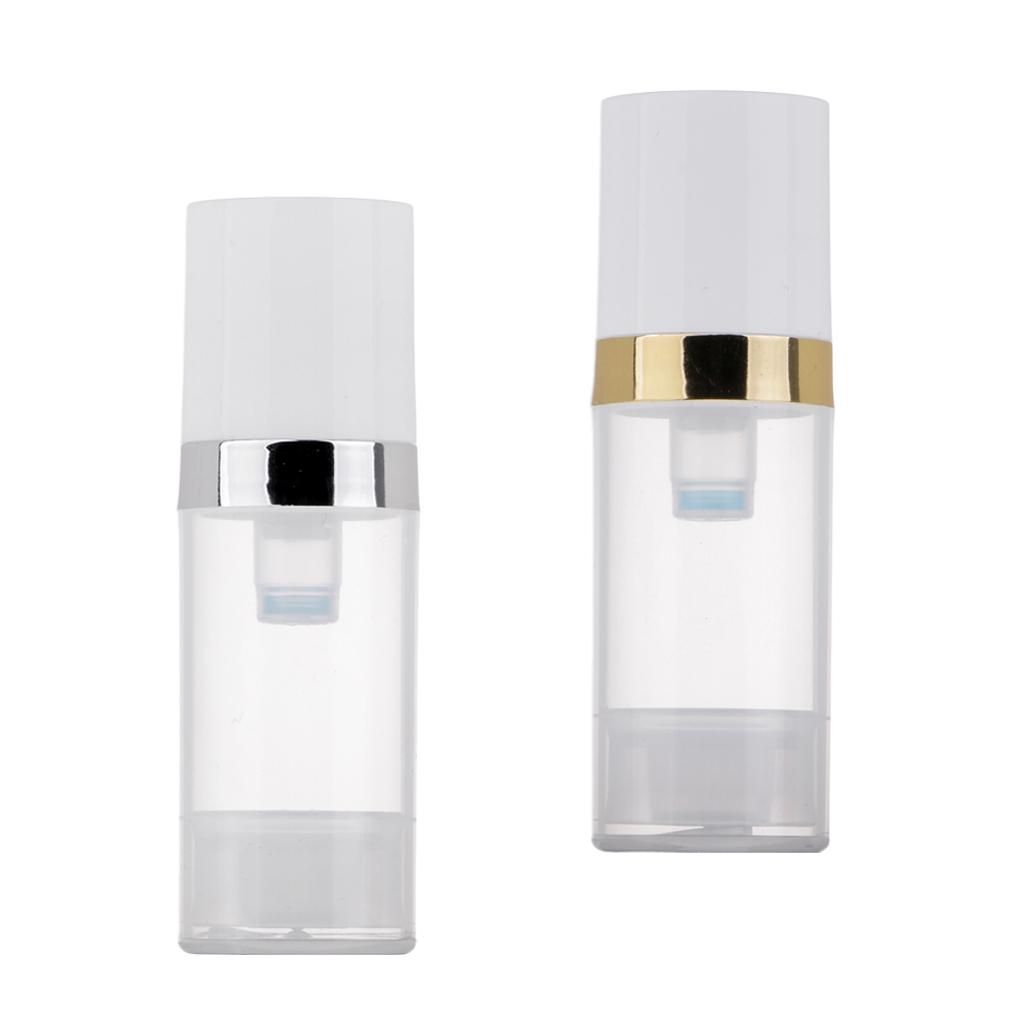 2X10 Ml Rõ Ràng Ép Chân Không Bơm Chai Đựng Mỹ Phẩm Loại Kem Dưỡng Hộp Đựng Lọ