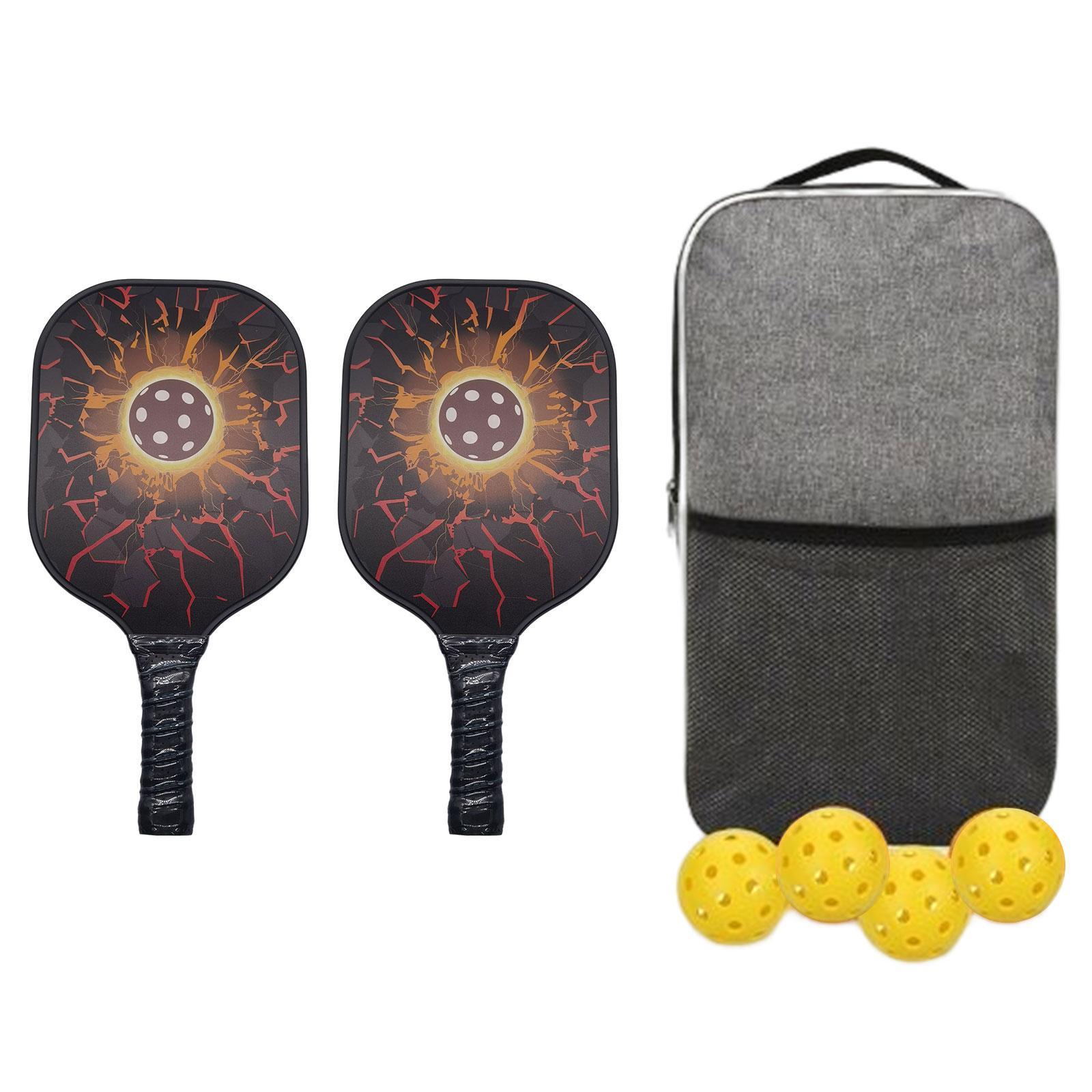 Pickleball Paddles Set of 2 Indoor Outdoor Pickleballs Balls with Storage Bag Pickleball Racquets for Beginner to Advanced Player