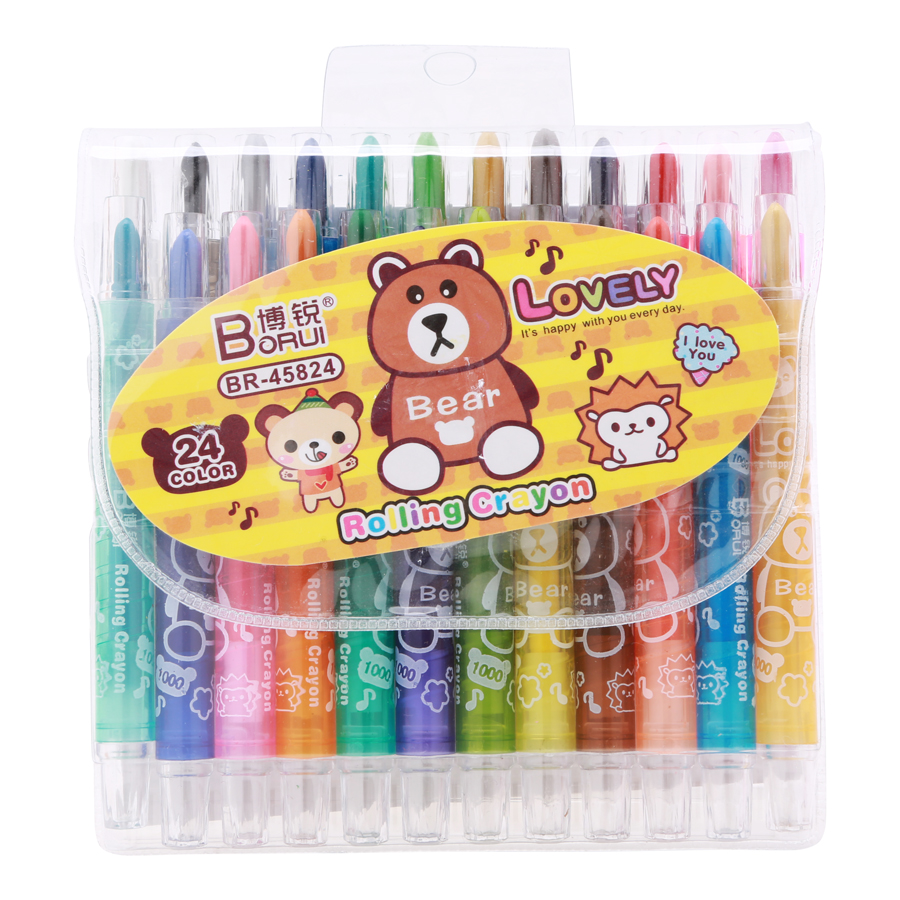 Bút Sáp Vặn ROLLING CRAYON BR-45824 - 24 Màu