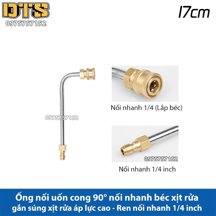 Ống nối uốn cong 90 độ nối nhanh béc phun gắn súng xịt rửa áp lực cao - Ren nối nhanh 1/4