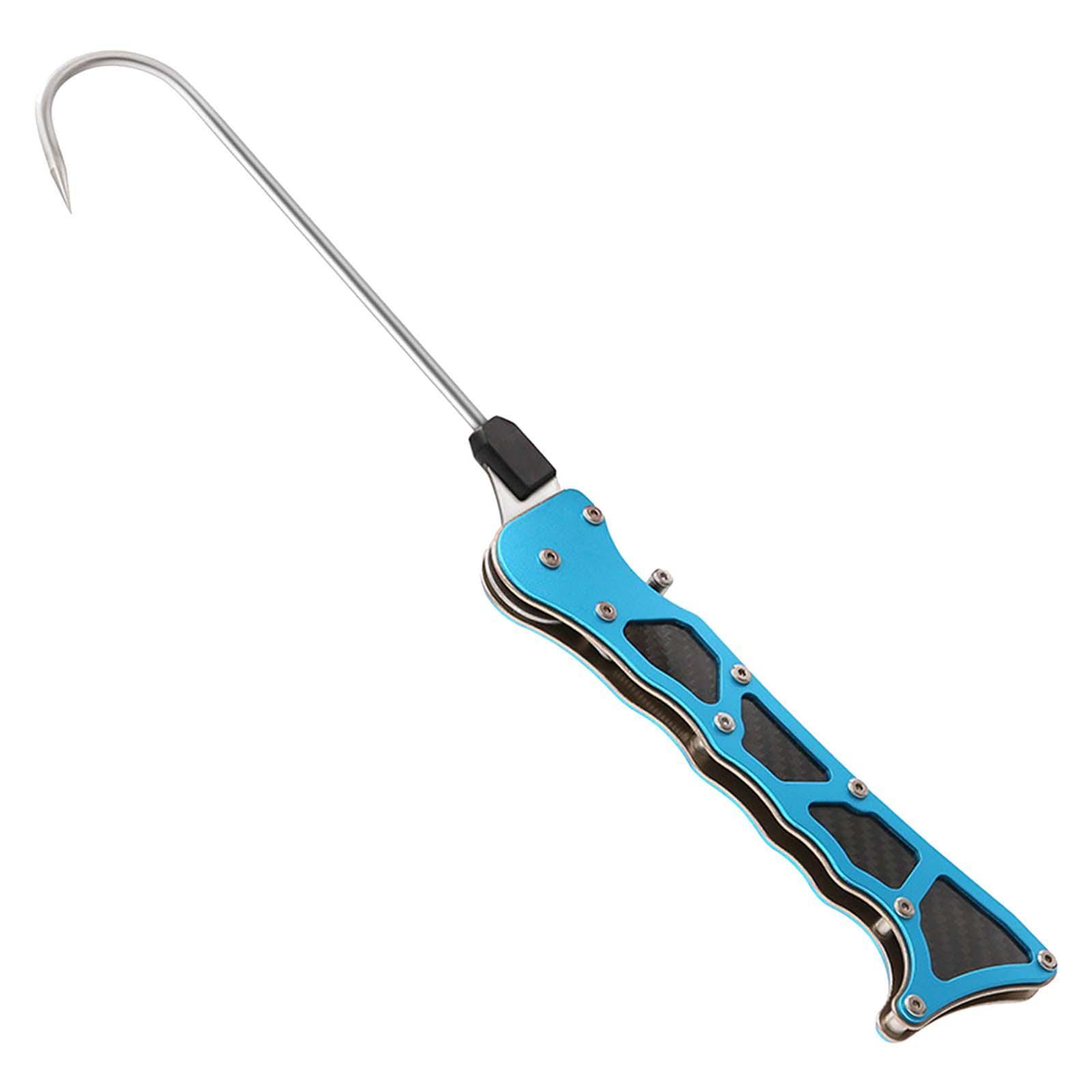 Fishing Gaff Fish Gripper Foldable with Spear Hooks Fish Lip Gripper Fishing Grip Tool