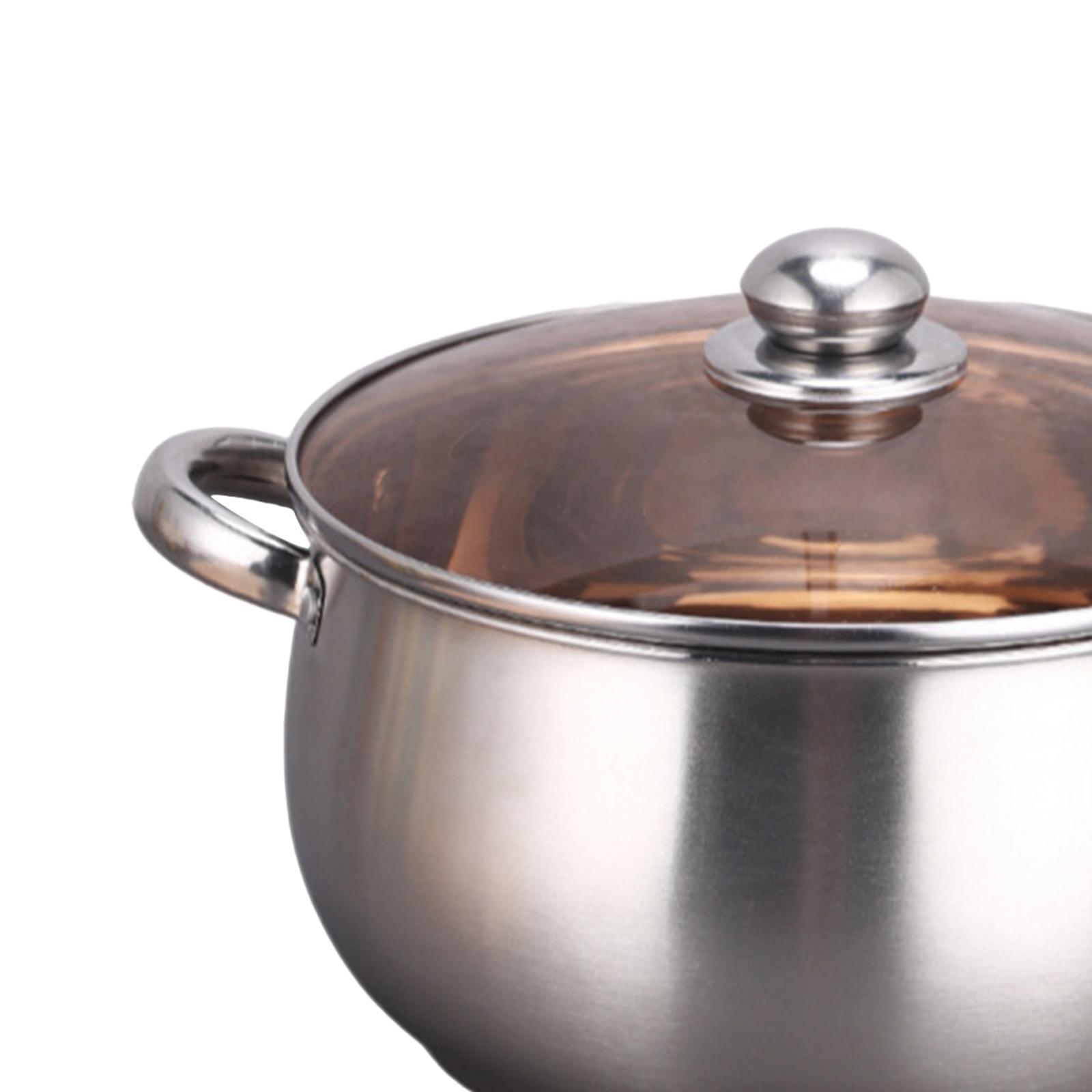 Stainless Steel Stockpot with Lid Kitchen Cooking Pot, Dual Handle, Pasta Soup Pot, Easy to Clean, Nonstick Soup Pot Small Saucepan for Cooking
