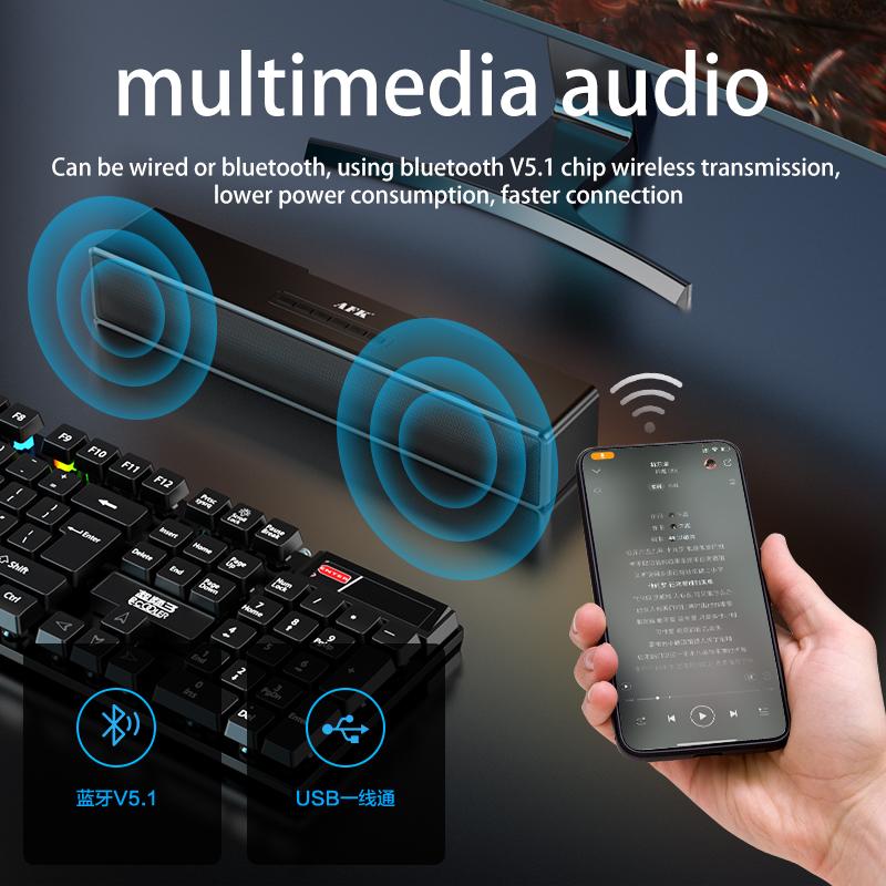 Loa Đa Phương Tiện Bluetooth 5.2 Không Dây Đèn RGB Máy Tính Âm Thanh Thanh Âm Thanh Nổi Nguồn USB Loa Chơi Game Cho Máy Tính Bảng Máy Tính Xách Tay Màu sắc: A