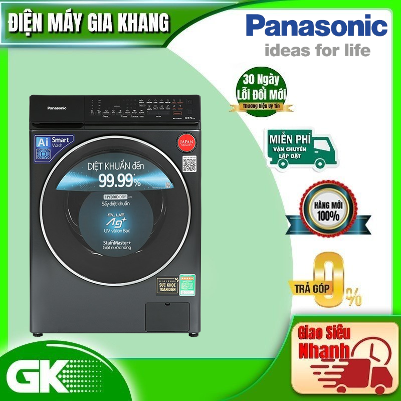 Máy giặt sấy Panasonic Inverter 10.5 kg NA-V105FR1BV - Hàng chính hãng