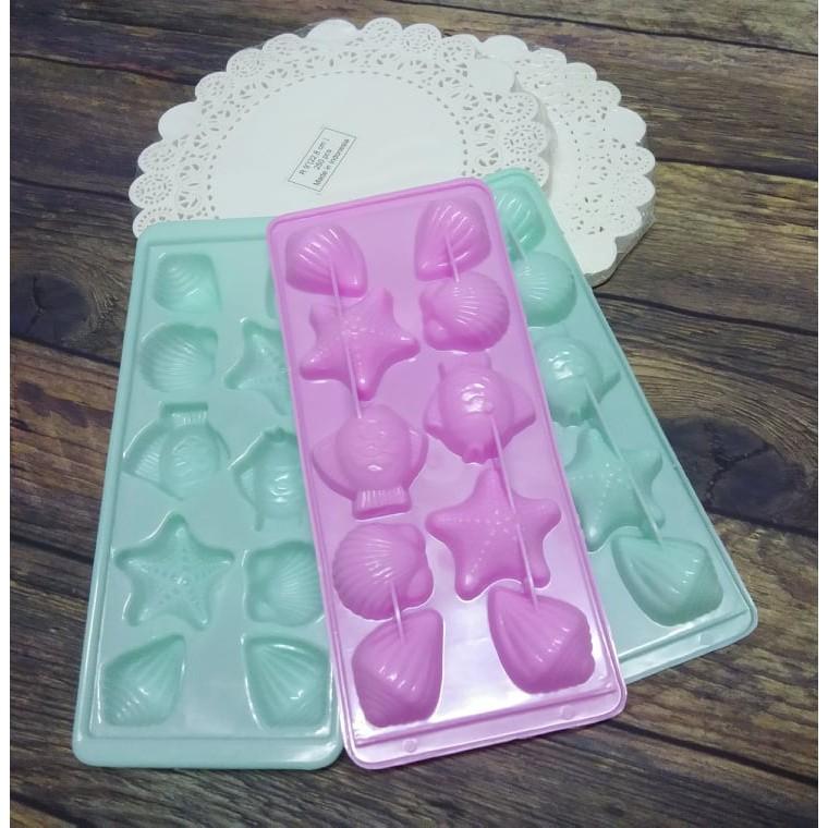 Combo 4 Khay Làm Đá, Đổ Rau Câu Hình Sò Ốc