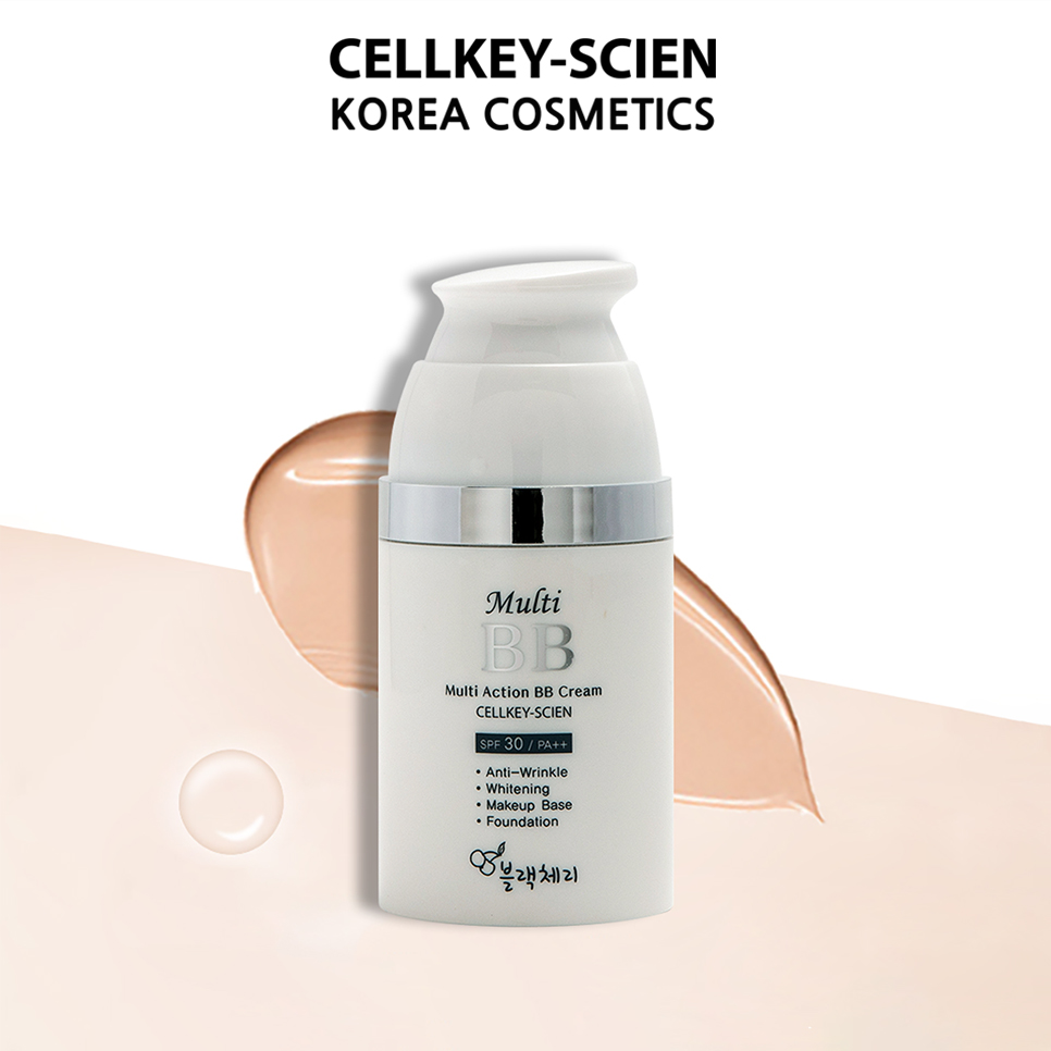Kem Nền Che Khuyết Điểm Kiềm Dầu Chống Nắng Dưỡng Da Ngăn Ngừa Lão Hóa Công Nghệ Nano Vàng Cellkey-Scien Multi Action BB Cream