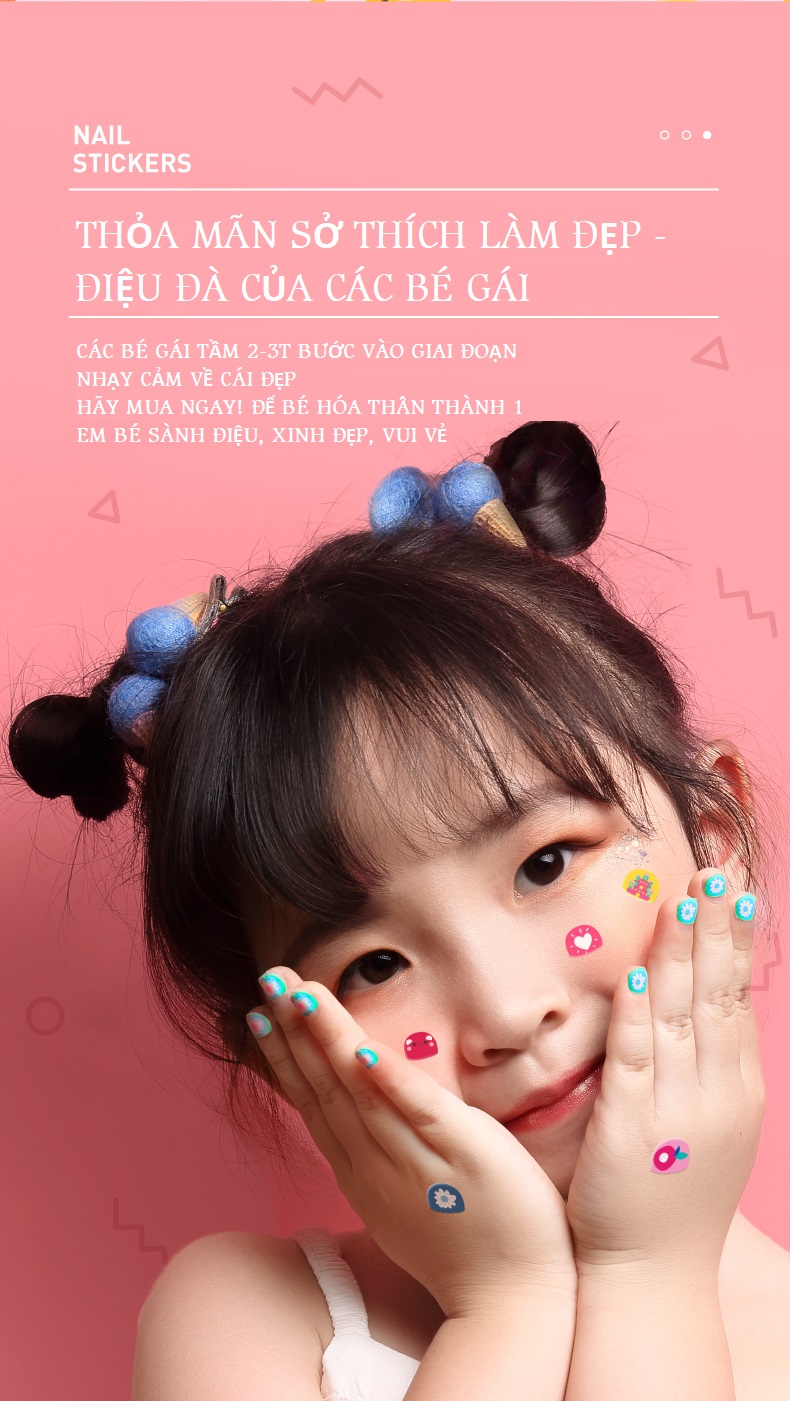 Nail Sticker - Miếng Dán Móng Tay bộ 540 miếng hàng đẹp dành cho bé từ 3 tuổi - For little sweet girl