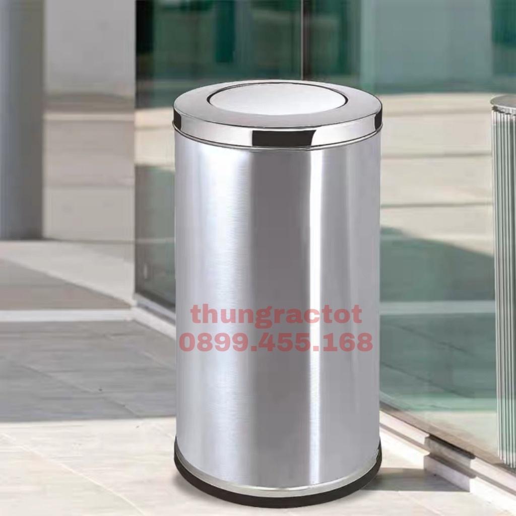 THÙNG RÁC INOX NẮP LẬT XOAY