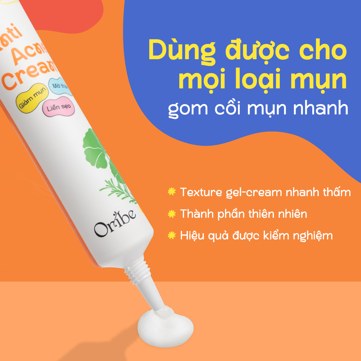 Kem chấm mụn rau má Oribe Cica Formula giảm mụn mờ thâm ngăn ngừa sẹo mụn 20g