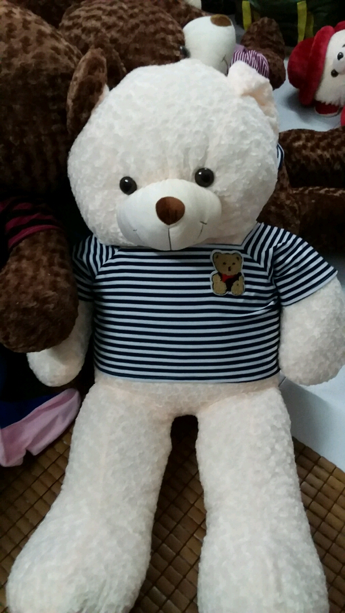 Gấu bông Teddy ICHIGO khổ vải 1m2 màu Kem