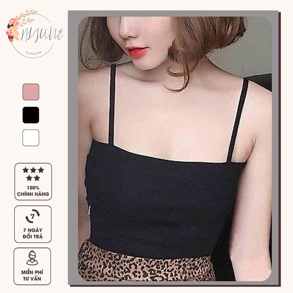 Áo hai dây nữ croptop dáng ôm kiểu ống 2 dây bún cao cấp HIJUNE CT03