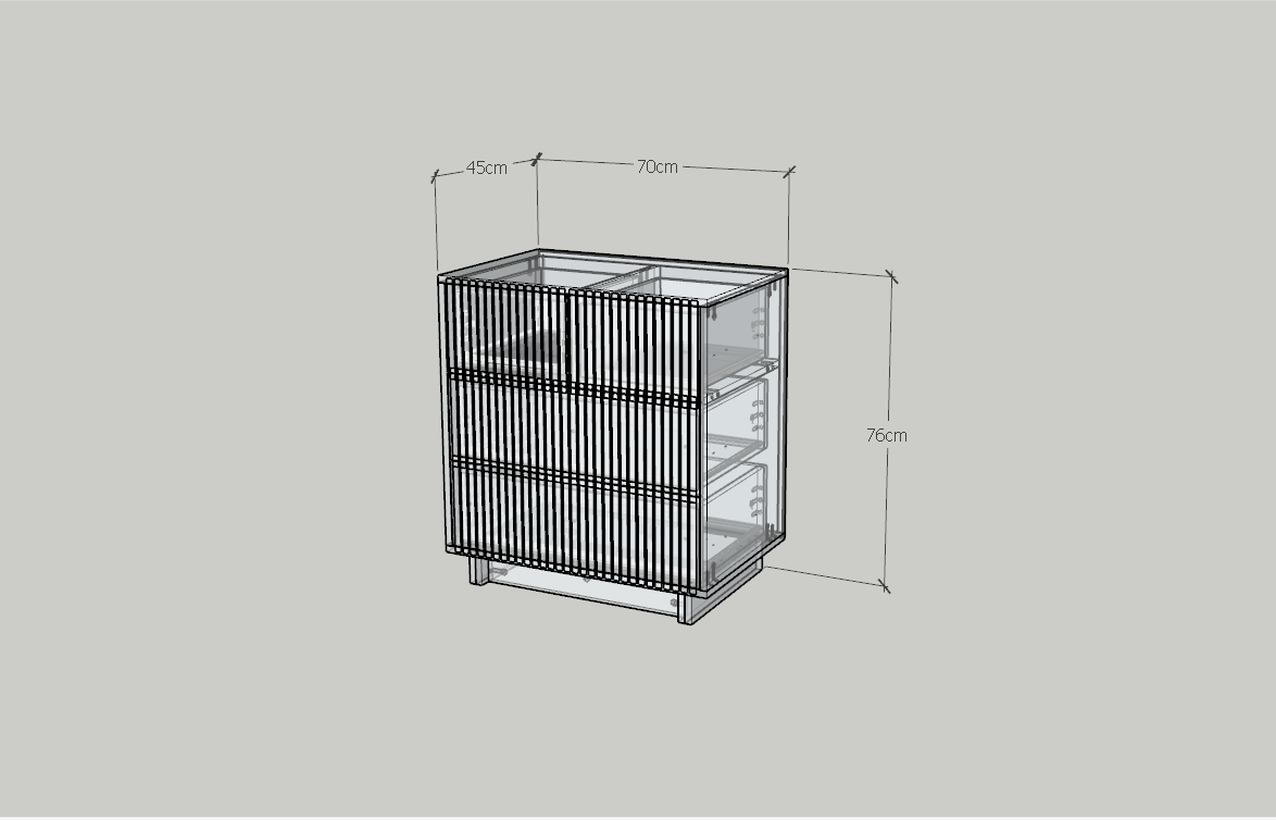 HAPPY FURNITURE , Tủ lưu trữ 4 ngăn kéo - NAMI, THK_238 , 70cm x 45cm x 76cm DxRxC