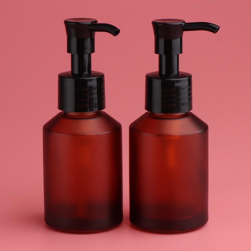 4pcs Travel Refillable Makeup Pump Bottles Lotion Serum Dispensers 60/100ml