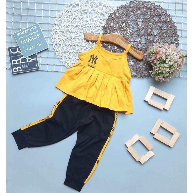 Bộ bé gái từ 20-30kg bộ áo 2 dây quần dài bé gái thun cotton 4 chiều co giãn - dáng croptop - BG2