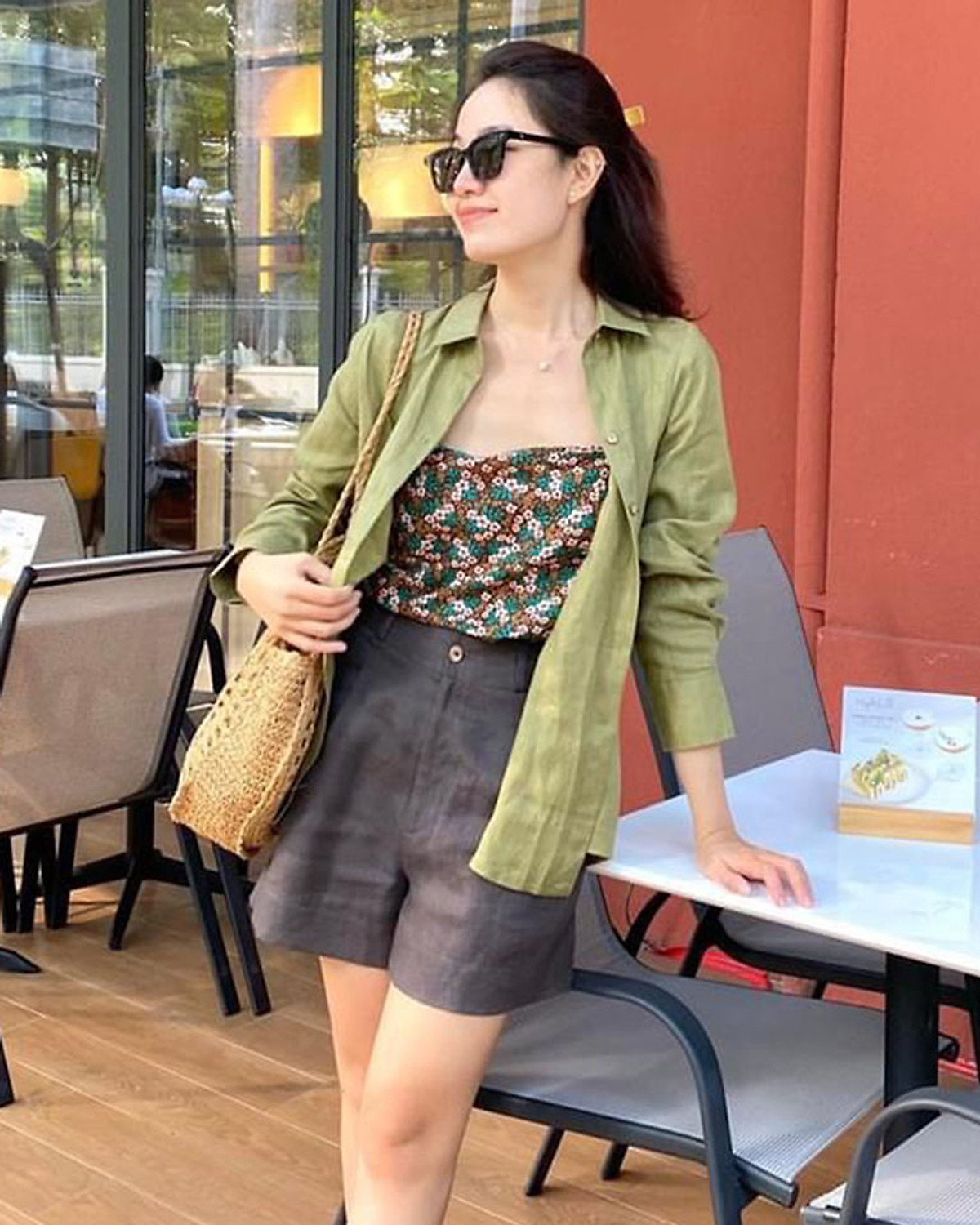 Áo sơ mi nữ dài tay form rộng Basic Linen tưng premium cao cấp