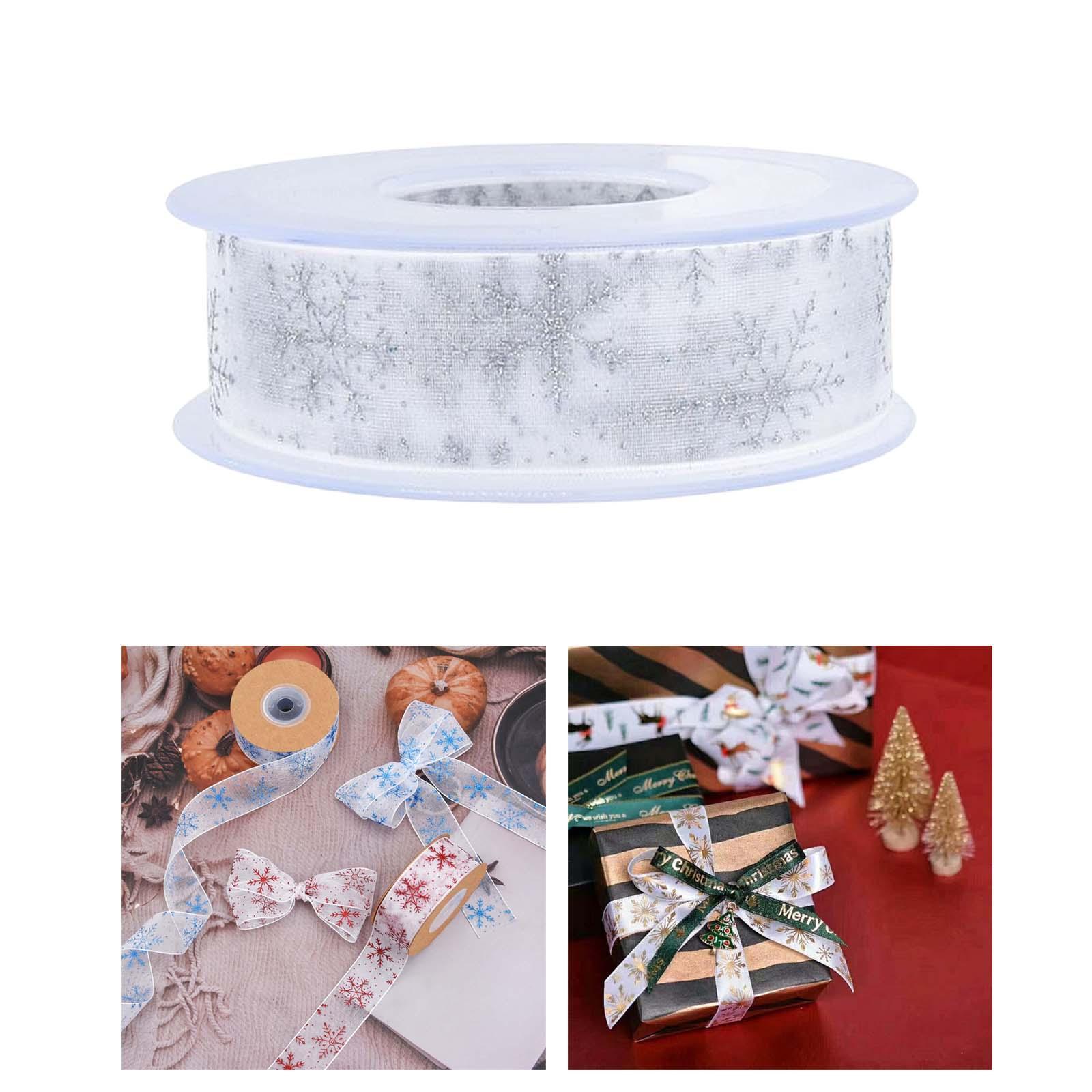 Snowflake Ribbon Christmas DIY Gift Wrapping for Wreath Valentines Day