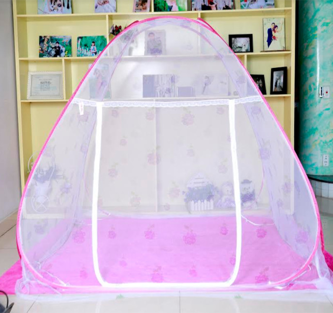 Màn chụp tự bung không đáy chống muỗi cao cấp 1m6x2m - Giao màu ngẫu nhiên