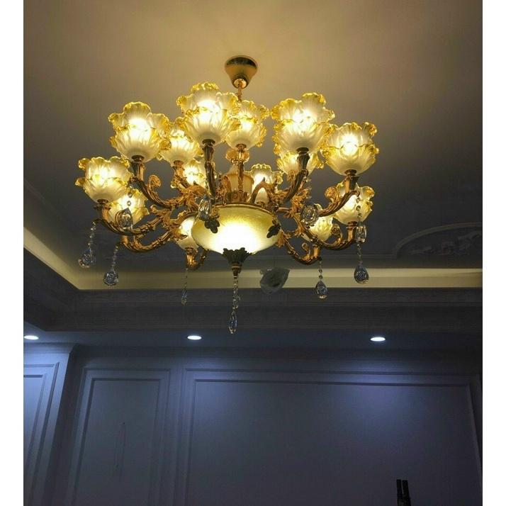 Đèn chùm pha lê TELT chuẩn loại 1 phong cách hiện đại, sang trọng, độc đáo - kèm bóng LED chuyên dụng
