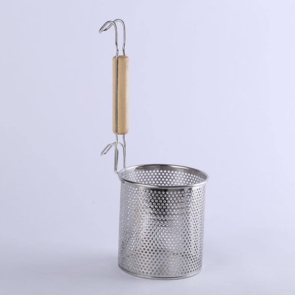3X Kitchen Pasta Noodle Strainer, Stainless Steel, Deep Fry Basket 14cm