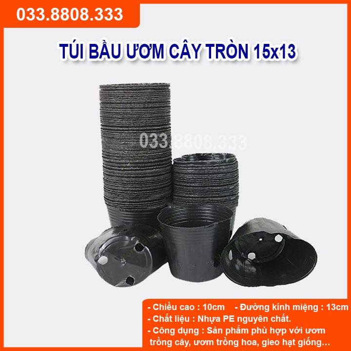 1KG Túi Bầu Tròn Ươm Cây Nhựa Dẻo Size 13x15 - Túi Bền Đẹp Tái Sử Dụng Nhiều Lần