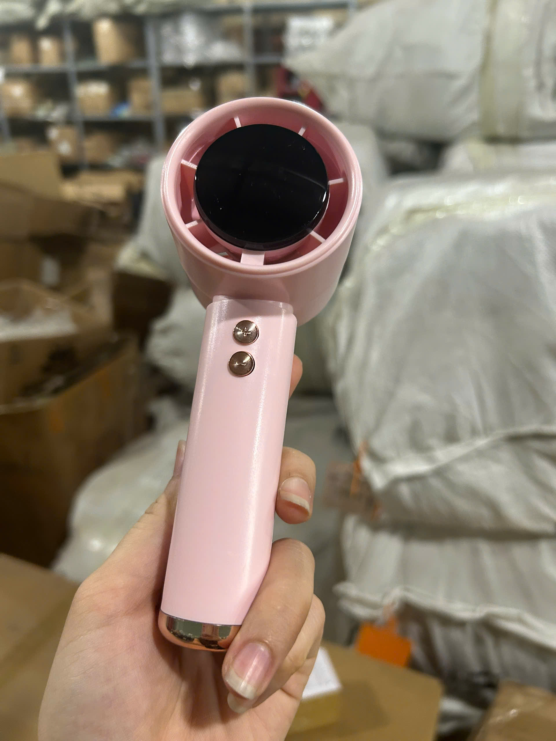 Quạt Cầm Tay Mini Sạc Pin 100 Cấp Độ Gió Màn Hình Led Hiển Thị