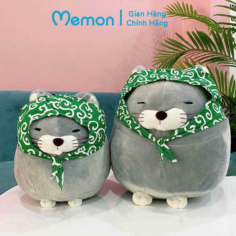 Mèo bông Amuse 30 - 40cm cao cấp Memon, gấu bông mèo dễ thương