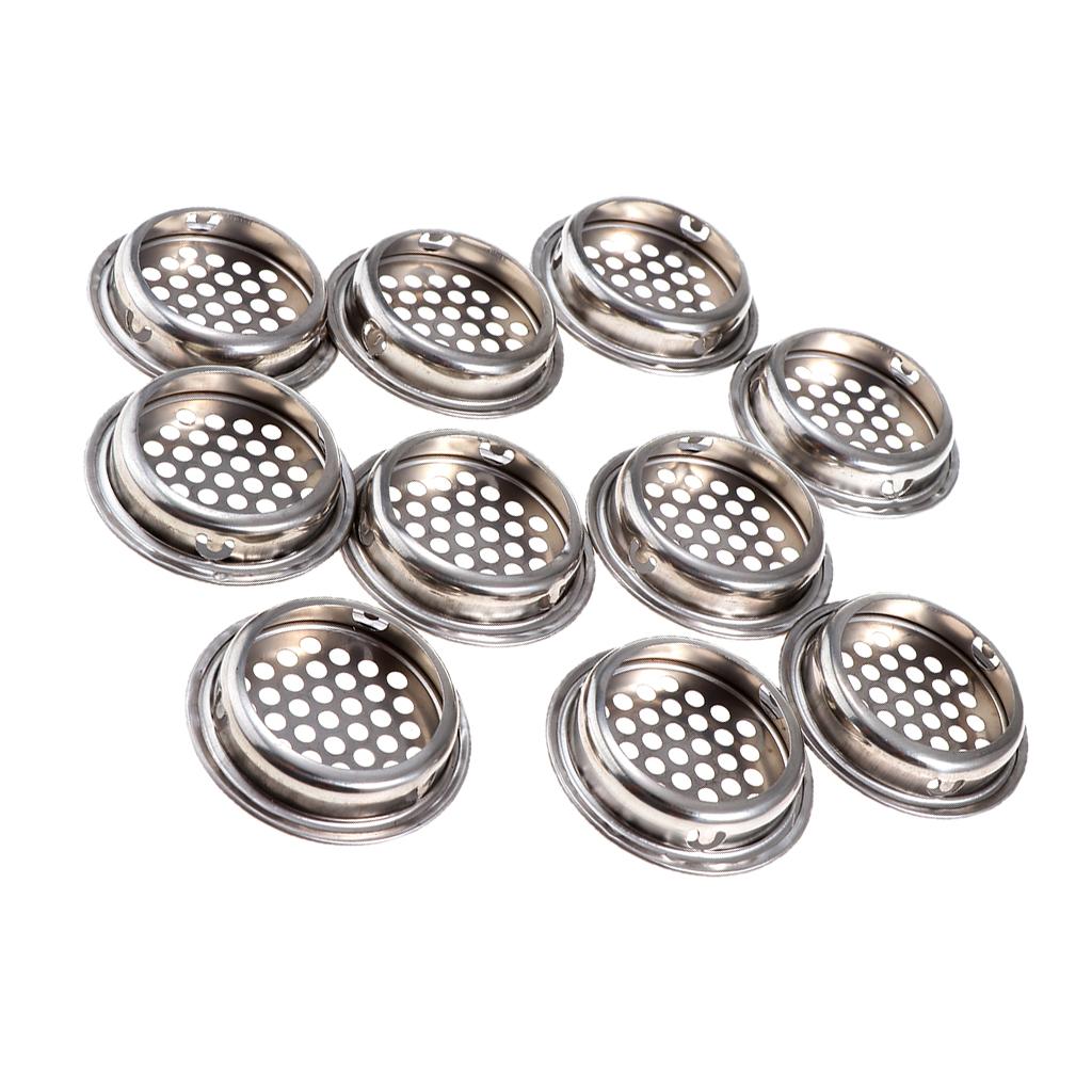 10Pcs Stainless Steel Air Vent Louver Round Cabine Hole Air Vent Cover
