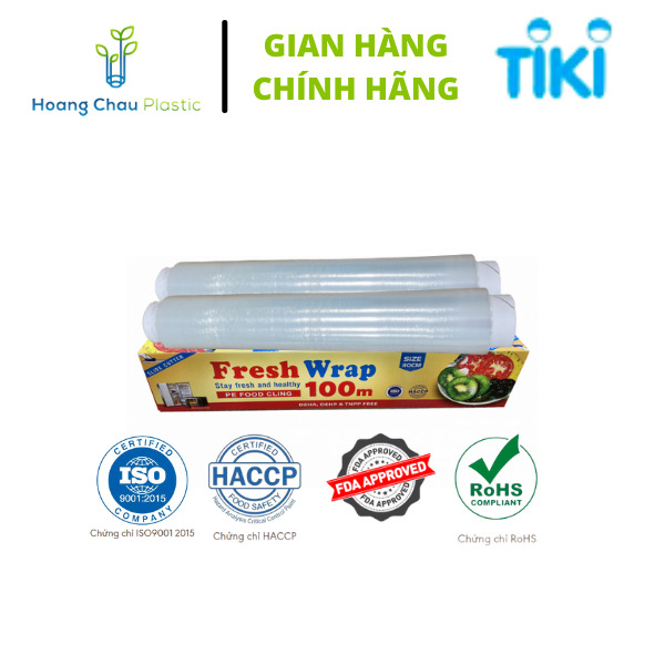 COMBO Màng bọc thực phẩm Hoàng Châu Plastic ( HCP ) 30CM X 100M và 2 lõi màng bọc thực phẩm 100m -Nhựa PE- Dùng được cho lò vi sóng -Không chất phụ gia tạo dẻo- Không chứa DEHA/DEHP - An toàn cho sức khỏe- Thân thiện với môi trường