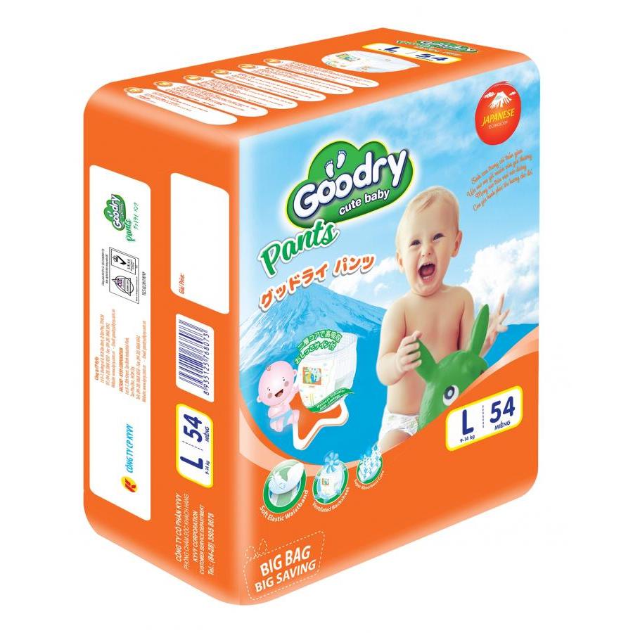 Tã quần Goodry Big Saving L54 (9-14kg) - Gói 54 miếng