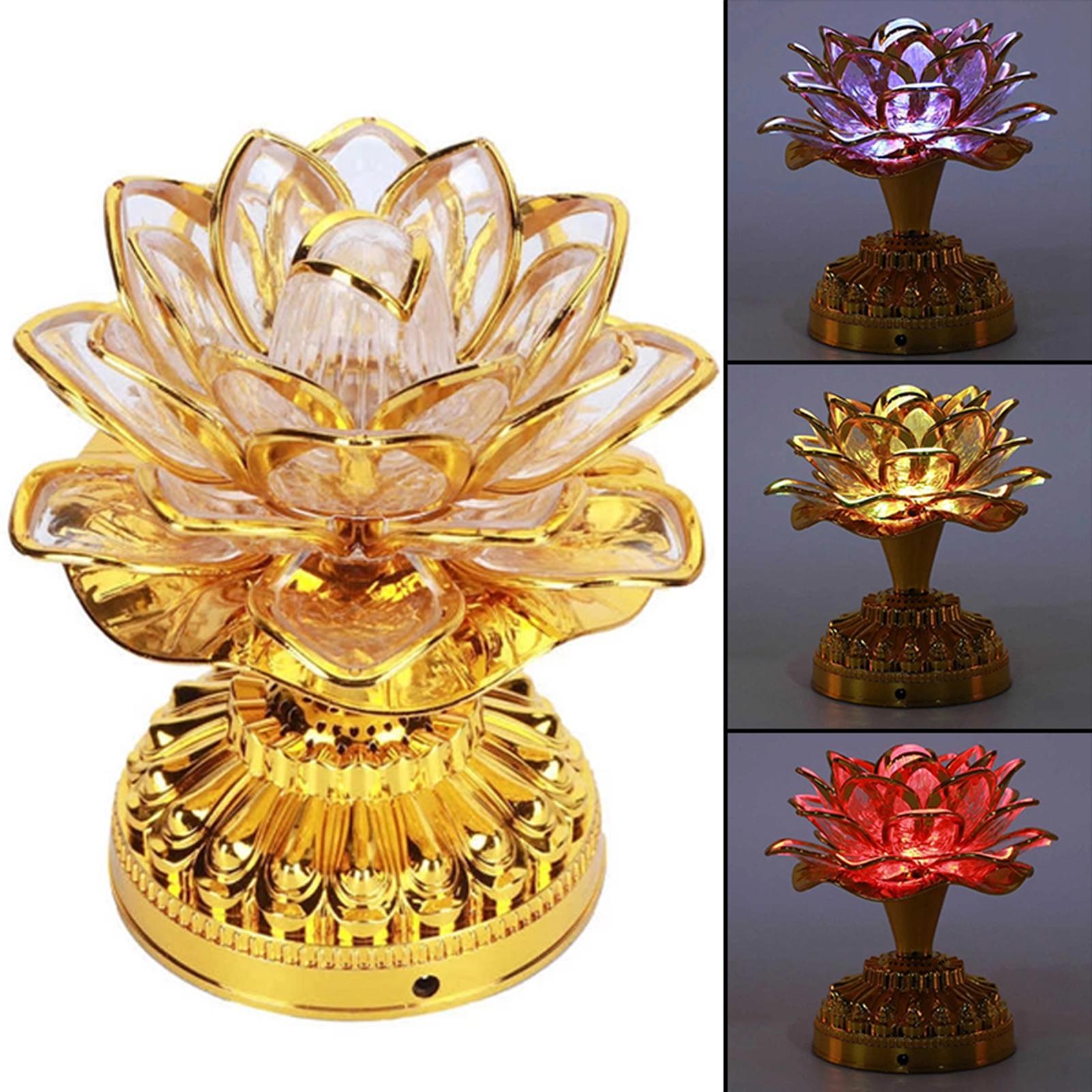 Portable Lotus Lamp Buddha Lotus Light for Temple Home Decor