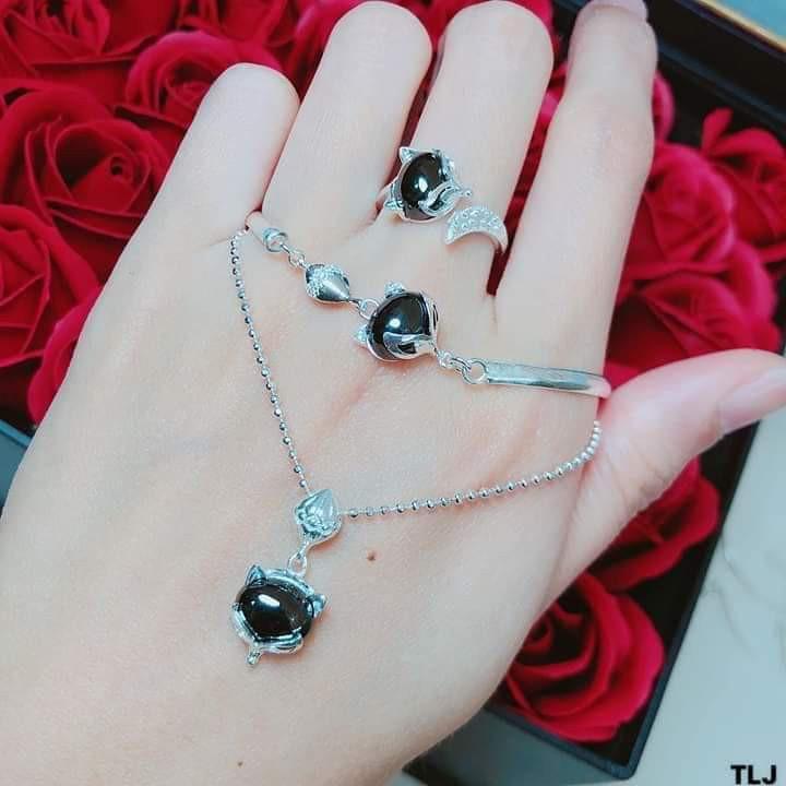 BỘ TRANG SỨC BẠC TA - BỘ HỒ LY 3 MÓN ĐẸP -