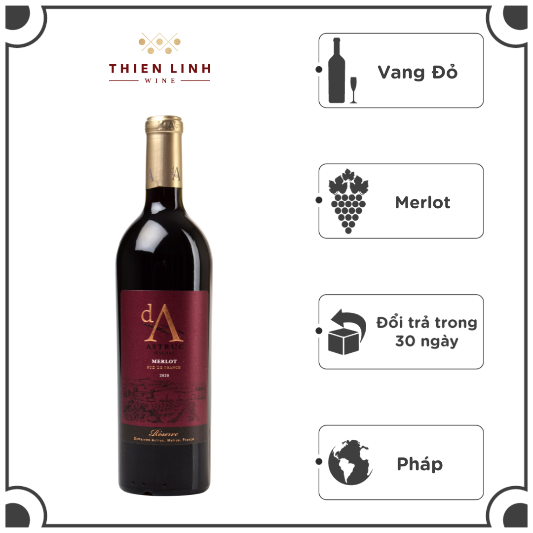 Rượu Vang Đỏ Pháp Da Merlot Reserve