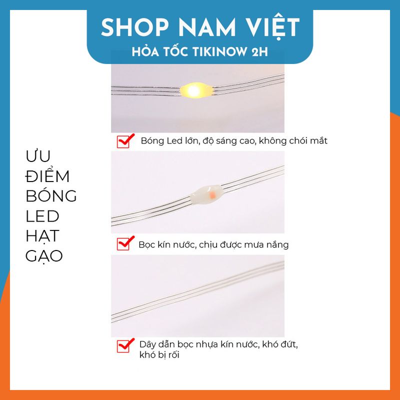 Dây Led Rèm Hạt Gạo Chống Nước, Hiệu Ứng Thác Nước, Trang Trí Ngoài Trời