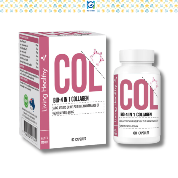 Viên uống bổ sung collagen Living Healthy Bio-4 in 1 Collagen