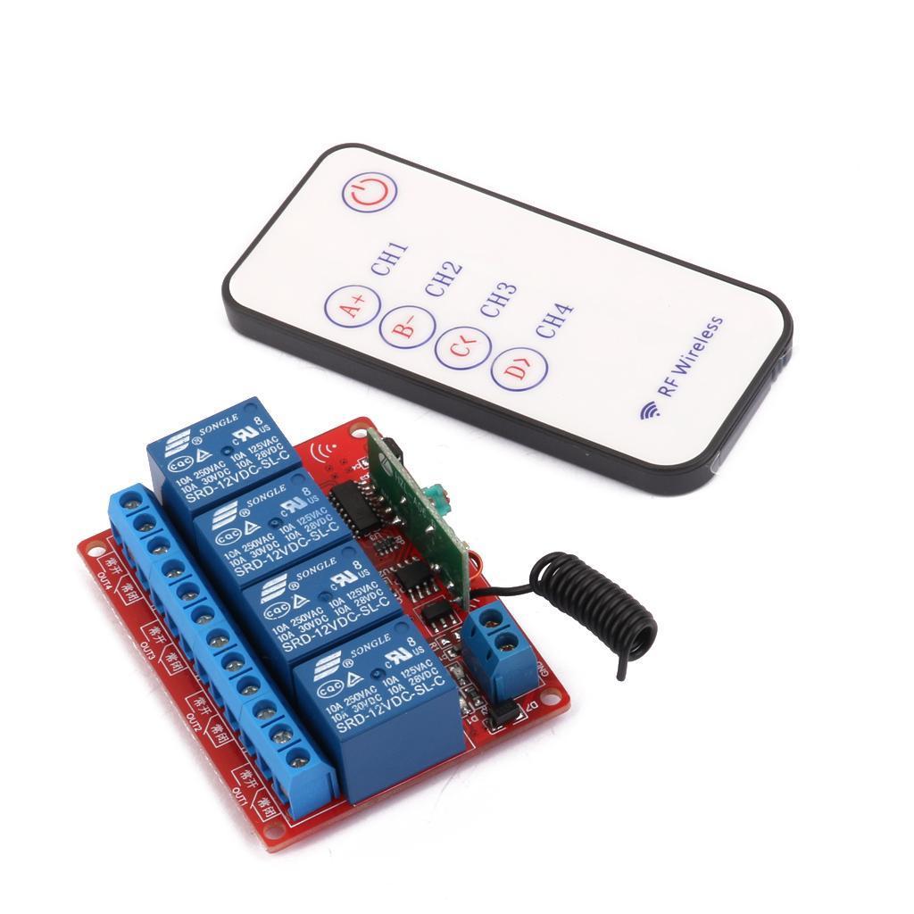 4 Channel 4CH RF Wireless Remote Switch Relay Module 12V