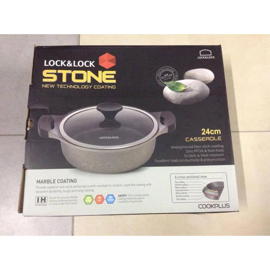 Nồi đá Lock&Lock Stone 2 tay cầm LCA6242D 24cm