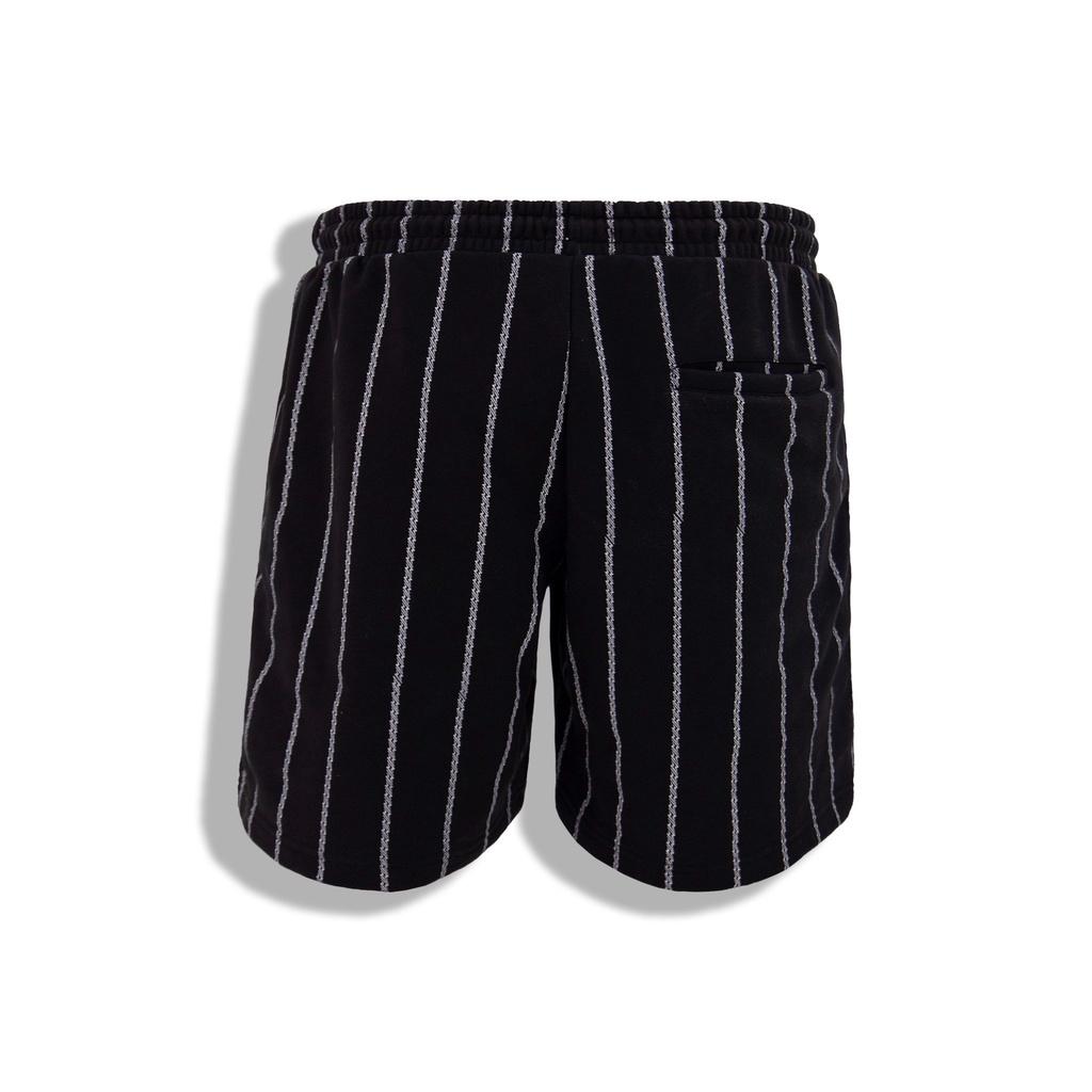 Quần đùi nam SWE STRIPED SWEATSHORTS - Black họa tiết kẻ sọc cá tính