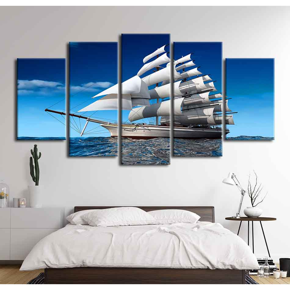 Tranh canvas phong thủy treo tường - Thuận buồm xuôi gió - TBXG001 - 150x80cm
