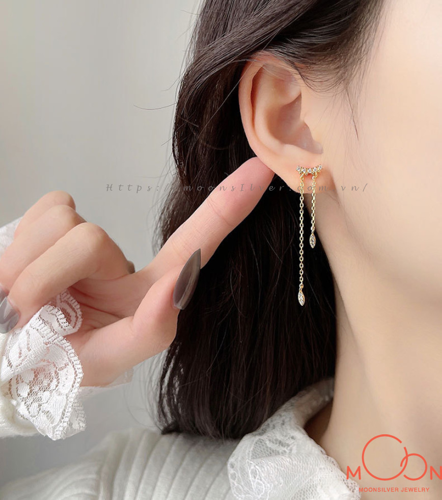 Khuyên tai dài hạt thóc