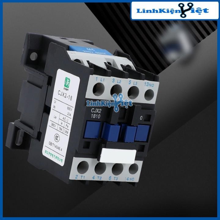 Khởi động từ contactor CJX2 380V 18A vỏ chống cháy, công suất lớn